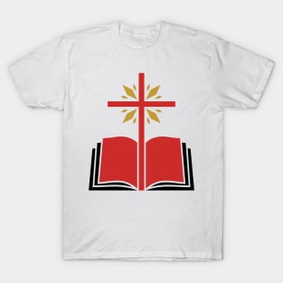 Cross of the Lord Jesus Christ and an open bible. T-Shirt